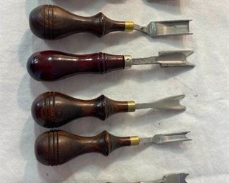 Leather Trimmers with Wood Handles