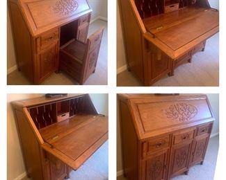 Beautiful Handmade Desk with Hidden Seat, made in Guam
