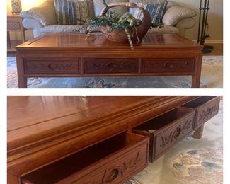 Custom made in Guam, coffee table, rose wood
