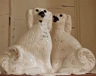 Antique 19th century Victorian Staffordshire dogs 