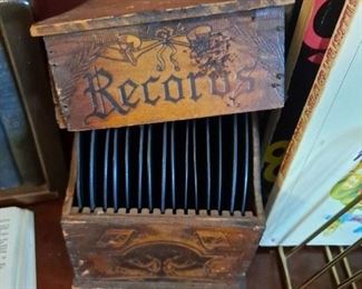 Little Wonder records in wooden box