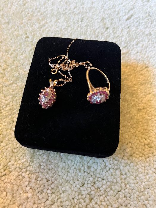 14k gold necklace and ring