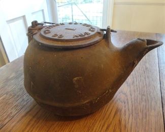 Antique Cast Iron Kettle with swing lid