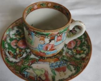 $75 Very Old Rose Medallion Tea Cup and Saucer.