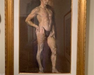 Oil Pastel Study of a Male by Edmund Charles Tarbell 