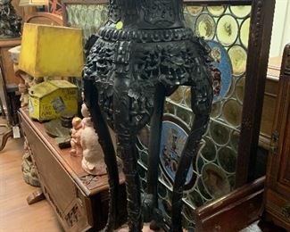 19th C Hand Carved Teakwood Table, one of many in all shapes and sizes 