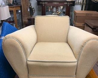 Period French Art Deco Over Sized Club Chairs