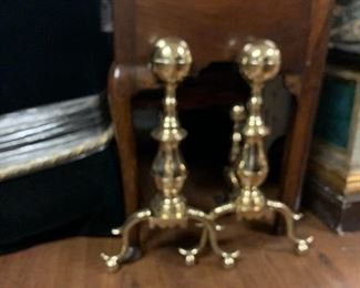 Solid Brass Andirons 