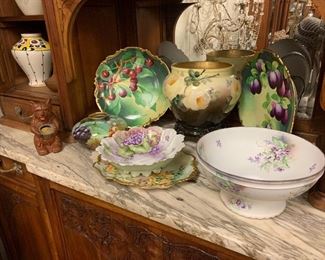 Hand Painted Porcelain including RS Prussia and Limoges 