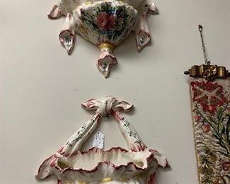 Italian Hand Painted Wall Pockets 