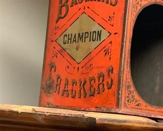 Several Advertising Tins including Antique Tea Tin Lamps