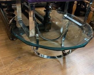 Vintage Chrome Coffee Table/ Bench 