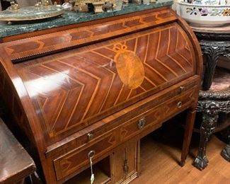 18th Inlaid Cylinder Roll top Secretary 