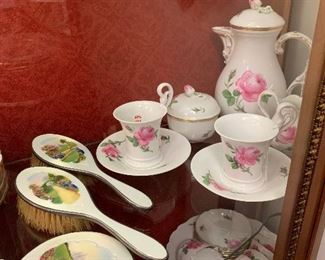Meissen Rose Pattern Coffee Service , & Dessert Set