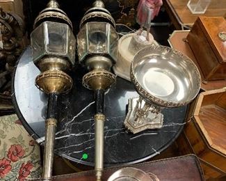 Antique English Carriage Lamps