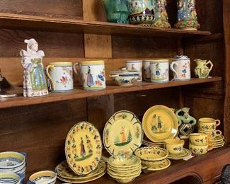 Colelction of Quimper, Majolica Tankards, McKenzie Childs Bowl