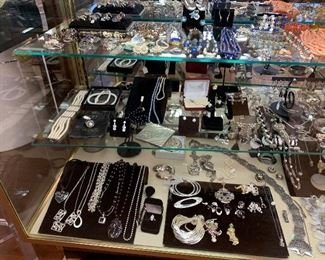 Case Filled with Sterling Jewelry