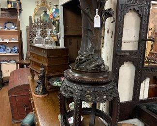 Japanese Mejii Vase Teak Table 