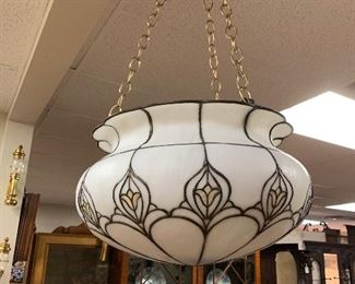 Leaded Hanging Arts & Crafts Fixture