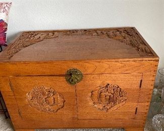 Antique Oriental themed chest