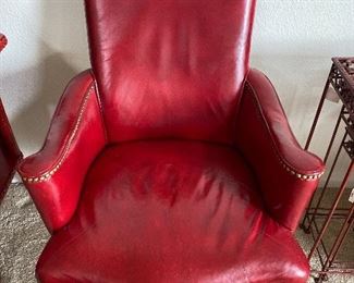 Faux leather arm chair