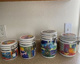 Chaleur D Burrows Master Collection kitchen ceramic canisters Set of 4