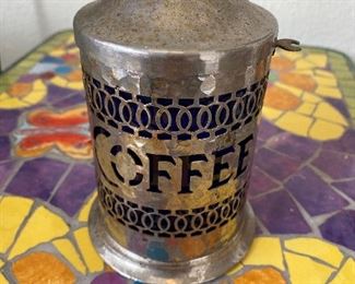 Vintage silver plate English coffee canister