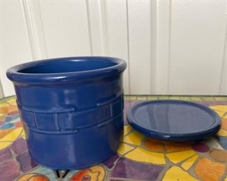 Longaberger pottery - Salt Crock - 2 piece