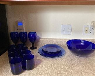 Blue dishware