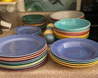 42 pc colorful dinnerware set