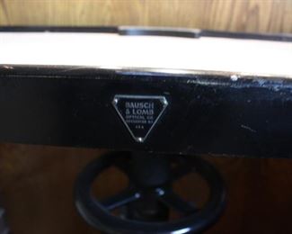 Vintage Optometrist Table with Opaque White Glass Top 