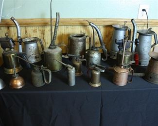 Vintage and antique oil cans