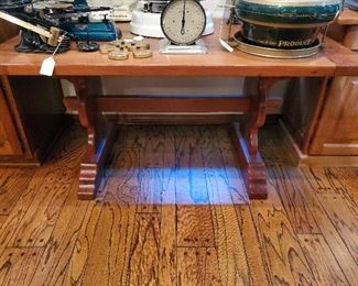 Custom rustic oak small dining table