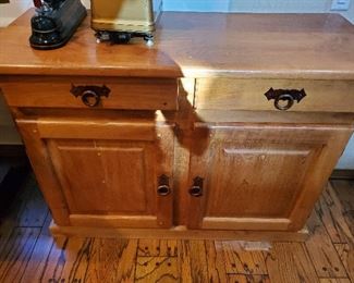Custom rustic oak side cabinet