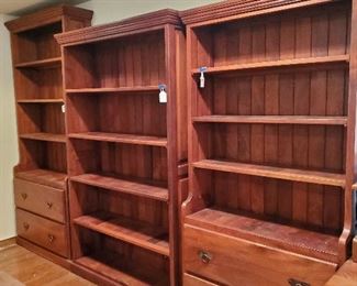 Custom rustic oak bookshelves