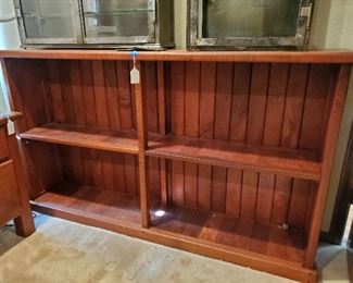 Custom rustic oak low shelves