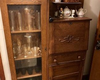 Vintage storage unit w/desk