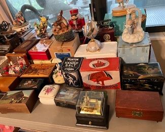 Many music boxes