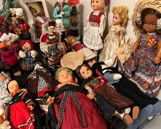 Dozens of vintage travel dolls