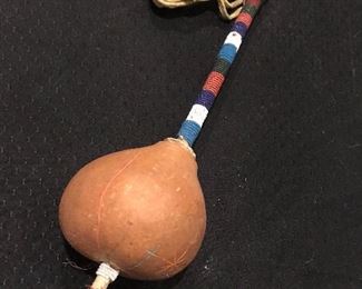 Kiowa Beaded Gourd Rattle. Near Washita River, Okla.