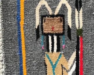 Navajo Sand Painting Rug/ Weaving 46" x 43.5"