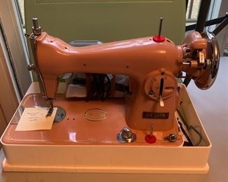 vintage sewing machine pink