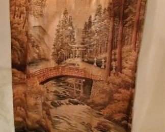 Large antique tapestry. Hand done.