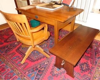 Stickley desk and bench