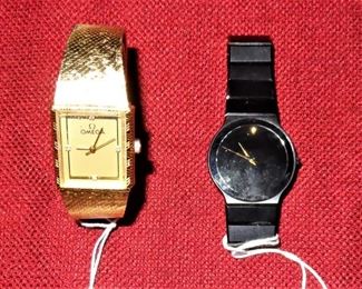 Omega (gold) and Movado watches