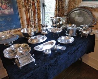 Silverplate Serving Pieces,  several Engraved from Mr. & Mrs. David Niven; "Hotel,"  "Fantasy Island,"  The President's Club, etc.