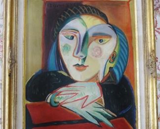 "Femme a la Fenetre"  Painting After Picasso