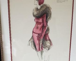 Original Costume Sketch from "Robin and the Seven Hoods" for Ms. Rush