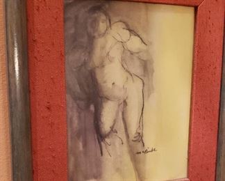 "Nude"  Small Orig. Wash, signed