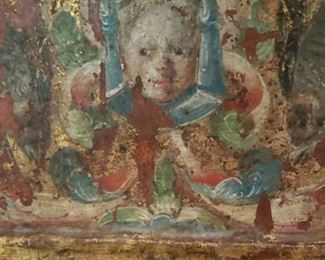 Detail: 18th. C.  Gilt & Painted Gesso Religious Remnant